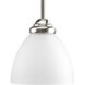 Heart 1 Light 5.81 inch Brushed Nickel Mini-Pendant Ceiling Light