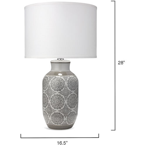 Beatrice 28 inch 150.00 watt Grey Patterned Ceramic Table Lamp Portable Light