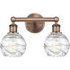 Athens Deco Swirl 2 Light 15 inch Antique Copper Bath Vanity Light Wall Light in Clear Deco Swirl