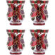 Poinsettia Antique Silver with Red Holiday Candleholder, Votive