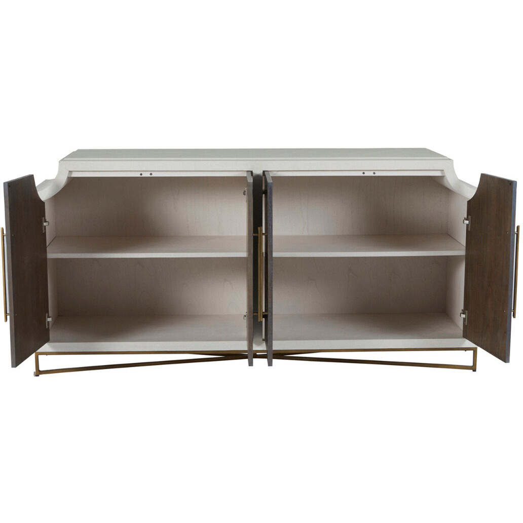 Kirsten Cerused White / Cerused Coal / Stained Brass Cabinet