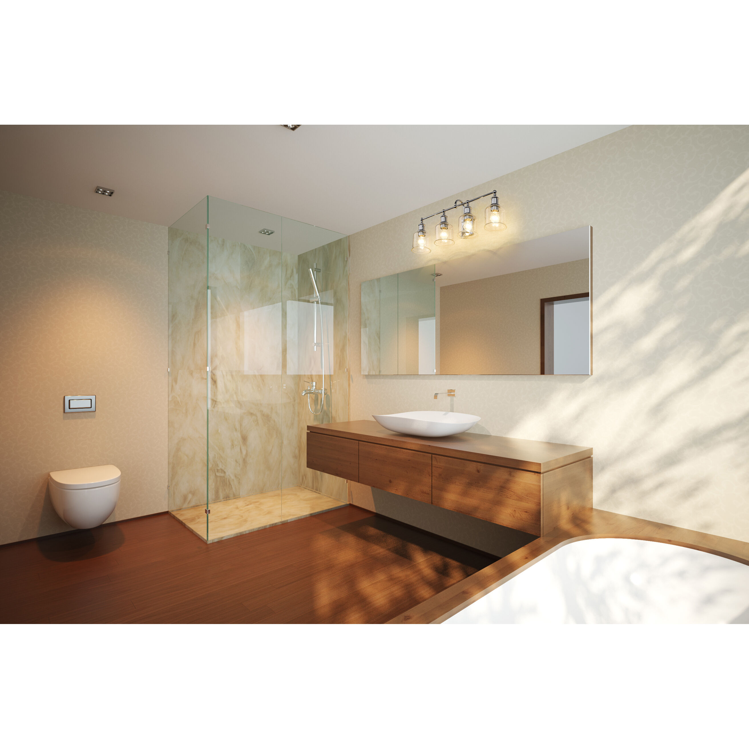 Bryant 4 Light 32 inch Chrome Vanity Wall Light