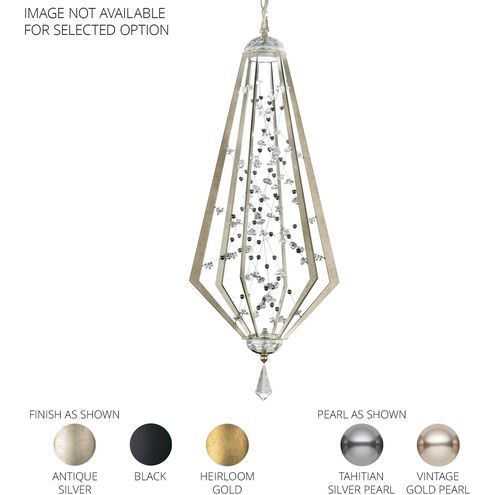 Forever Eternity LED 13.88 inch Black Pendant Ceiling Light in Clear Radiance Crystal and Tahitian Silver Pearl