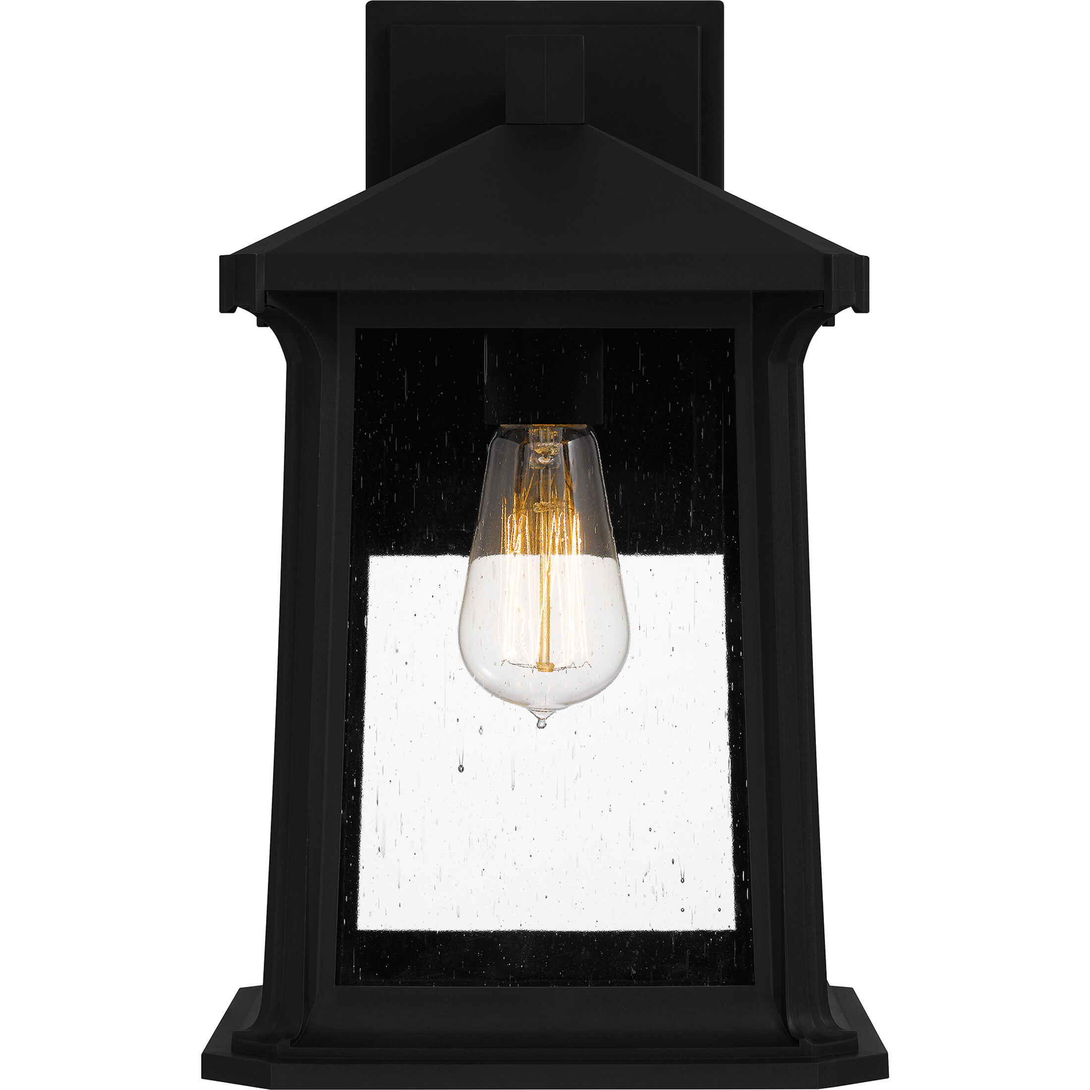 Satterfield 1 Light 14 inch Matte Black Outdoor Wall Lantern