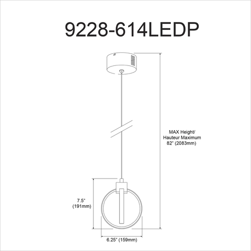 Parson LED 6.25 inch Matte Black Pendant Ceiling Light