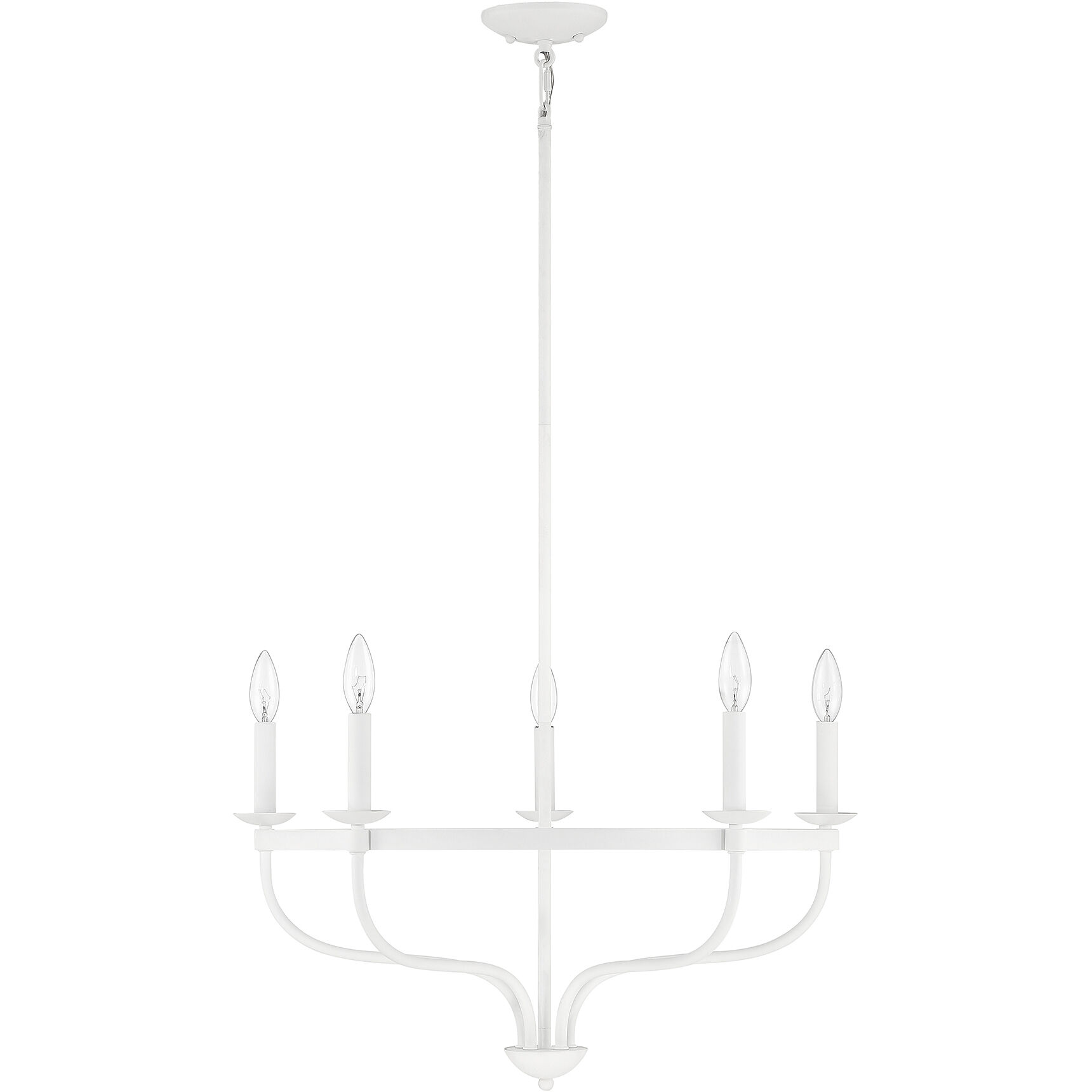 Transitional 5 Light 26.63 inch Bisque White Chandelier Ceiling Light