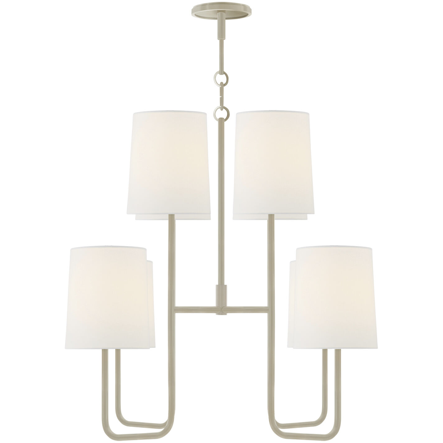 Barbara Barry Go Lightly 8 Light 31 inch China White Chandelier Ceiling Light in Linen, Medium