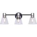 Davina 3 Light 23.5 inch Black/Brushed Nickel Vanity Light Wall Light