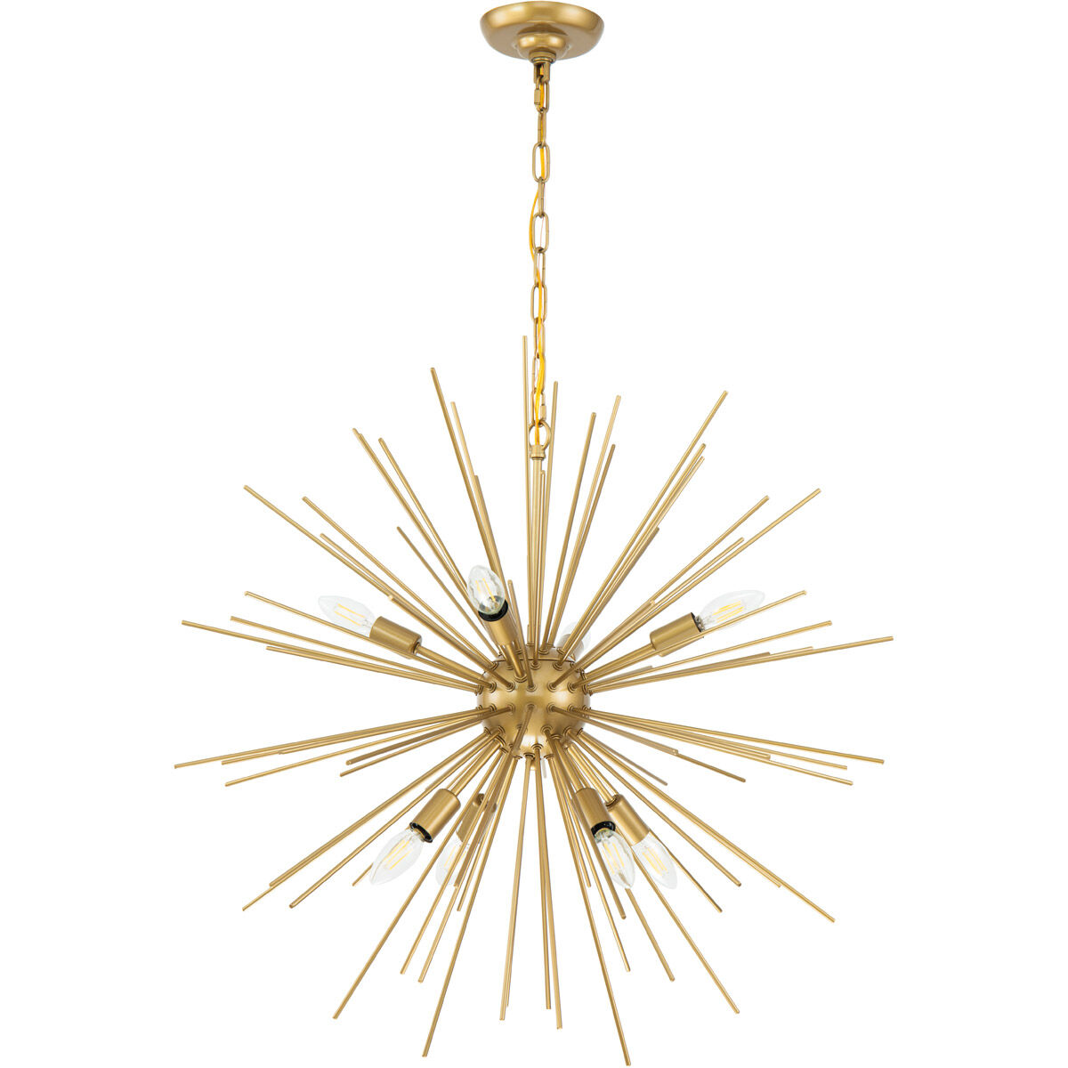 Timber 8 Light 30 inch Brass Pendant Ceiling Light