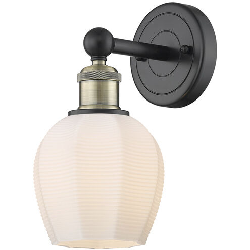 Norfolk Sconce Wall Light in Black Antique Brass, Matte White