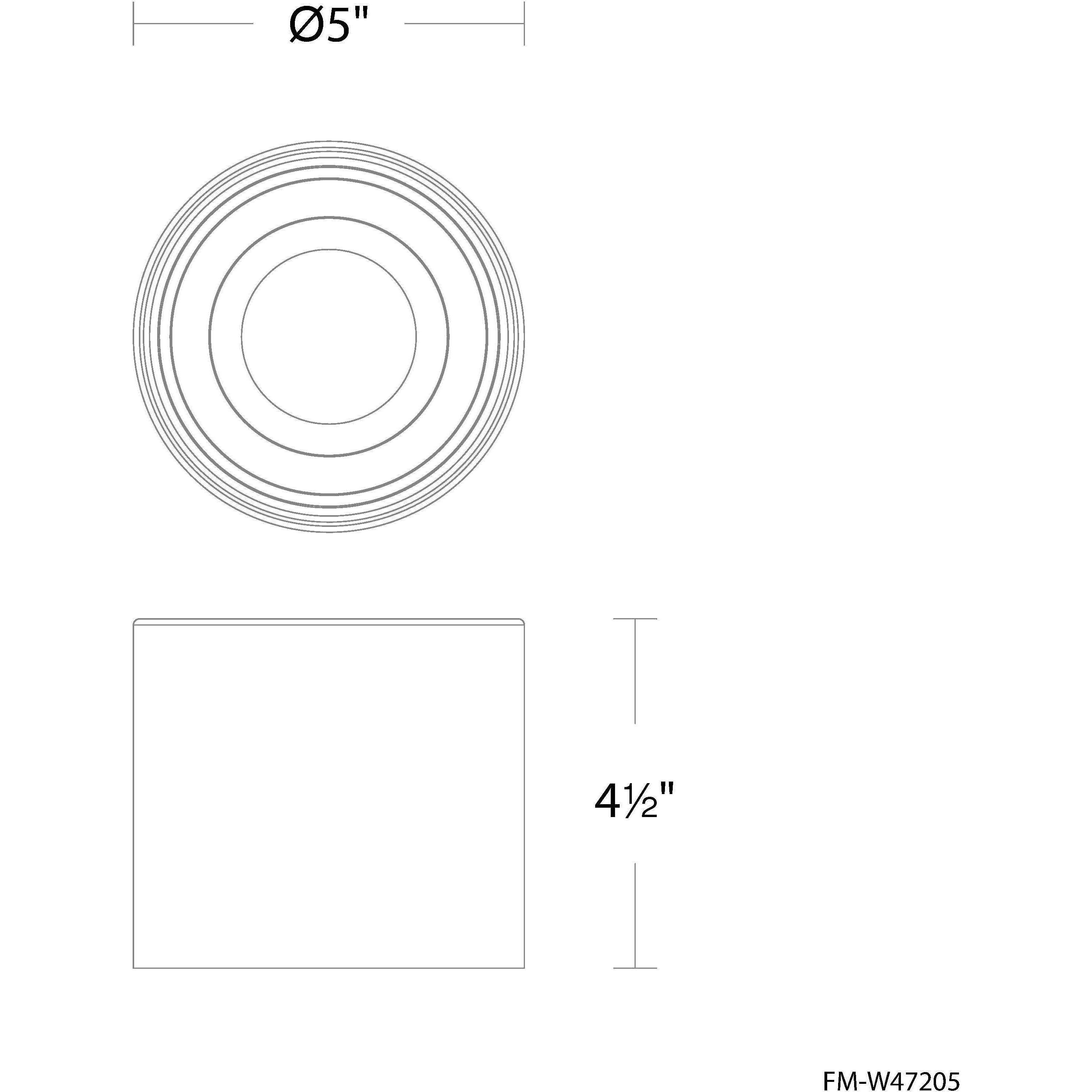 Downtown LED 5 inch Black Flush Mount Ceiling Light in 3000K, dweLED