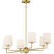 Bristol 6 Light 34 inch Satin Brass Single-Tier Chandelier Ceiling Light