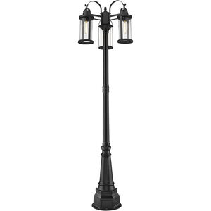 Roundhouse 3 Light 102.5 inch Black Outdoor Post Mounted Fixture