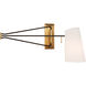 AERIN Keil 7 inch 12 watt Hand-Rubbed Antique Brass and Black Swing Arm Wall Light, Large