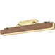 Valise LED 34.25 inch Vintage Brass and Cognac Leather Bath Vanity Wall Light