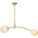 Artemis 2 Light 46.75 inch Natural Brass Pendant Ceiling Light in Alabaster Glass