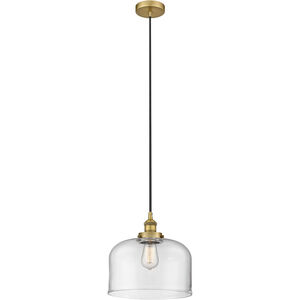 Edison Bell 1 Light 12 inch Brushed Brass Mini Pendant Ceiling Light