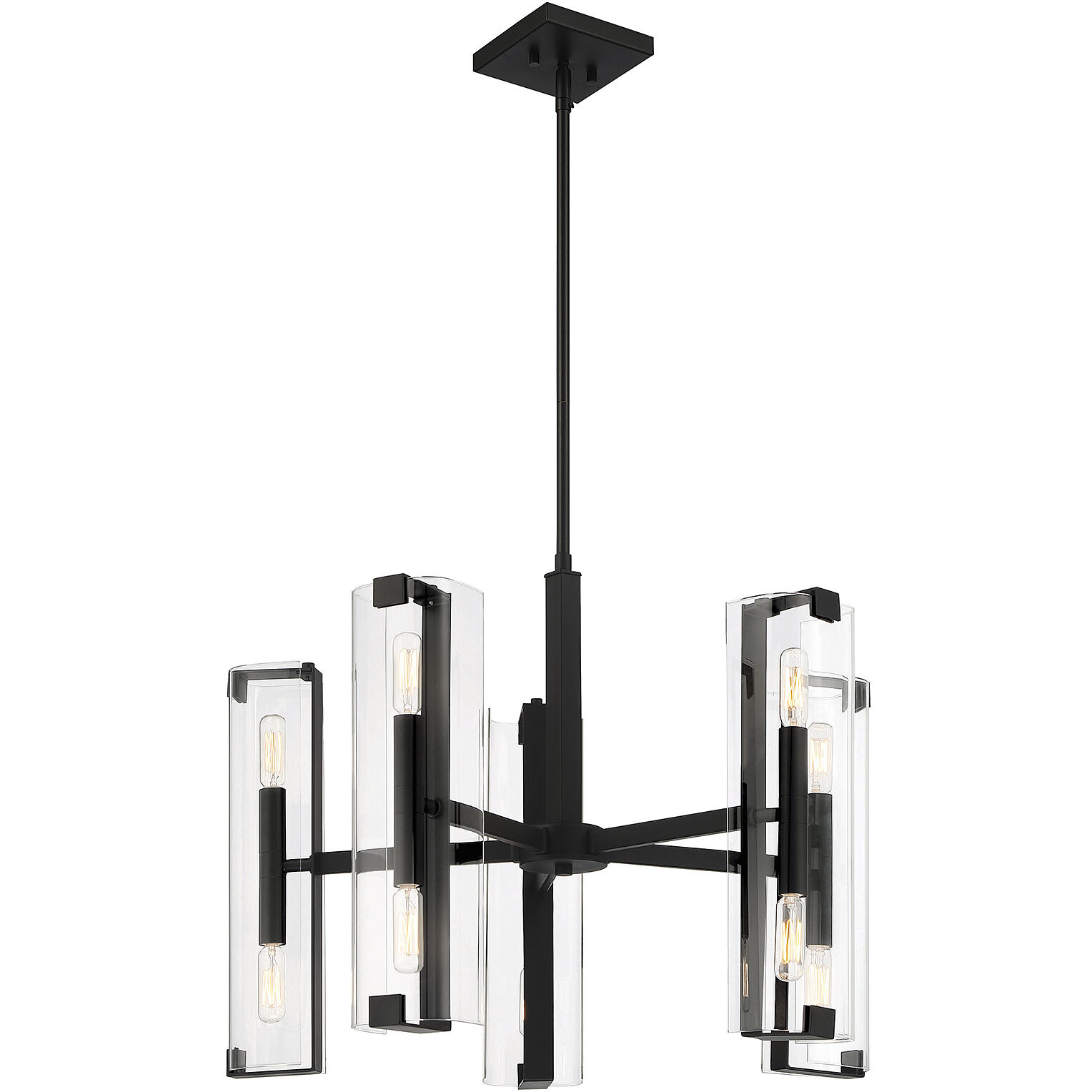 Winfield 10 Light 25 inch Matte Black Chandelier Ceiling Light, Essentials