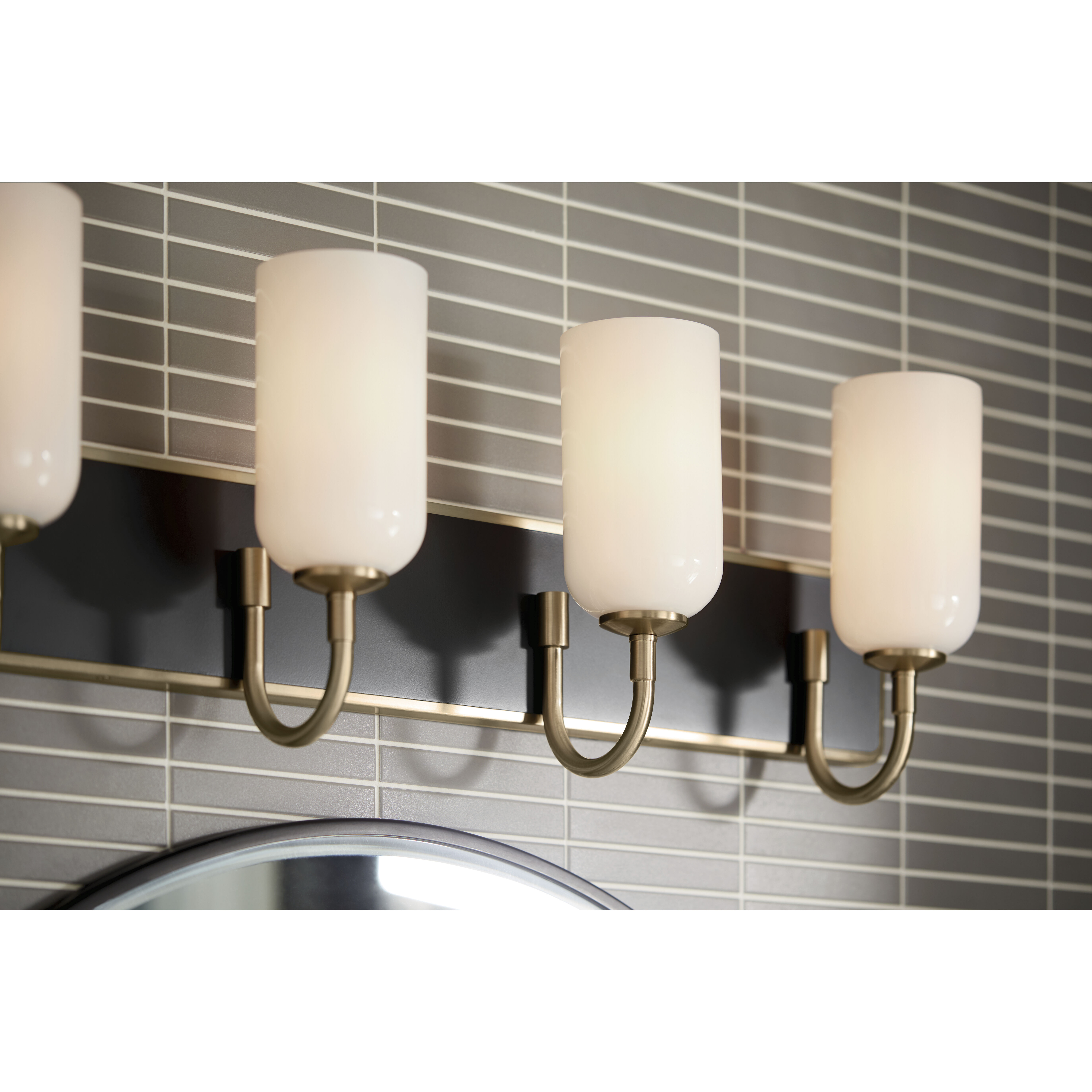 Solia LED 32 inch Champagne Bronze with Black Bathroom Vanity Light Wall Light