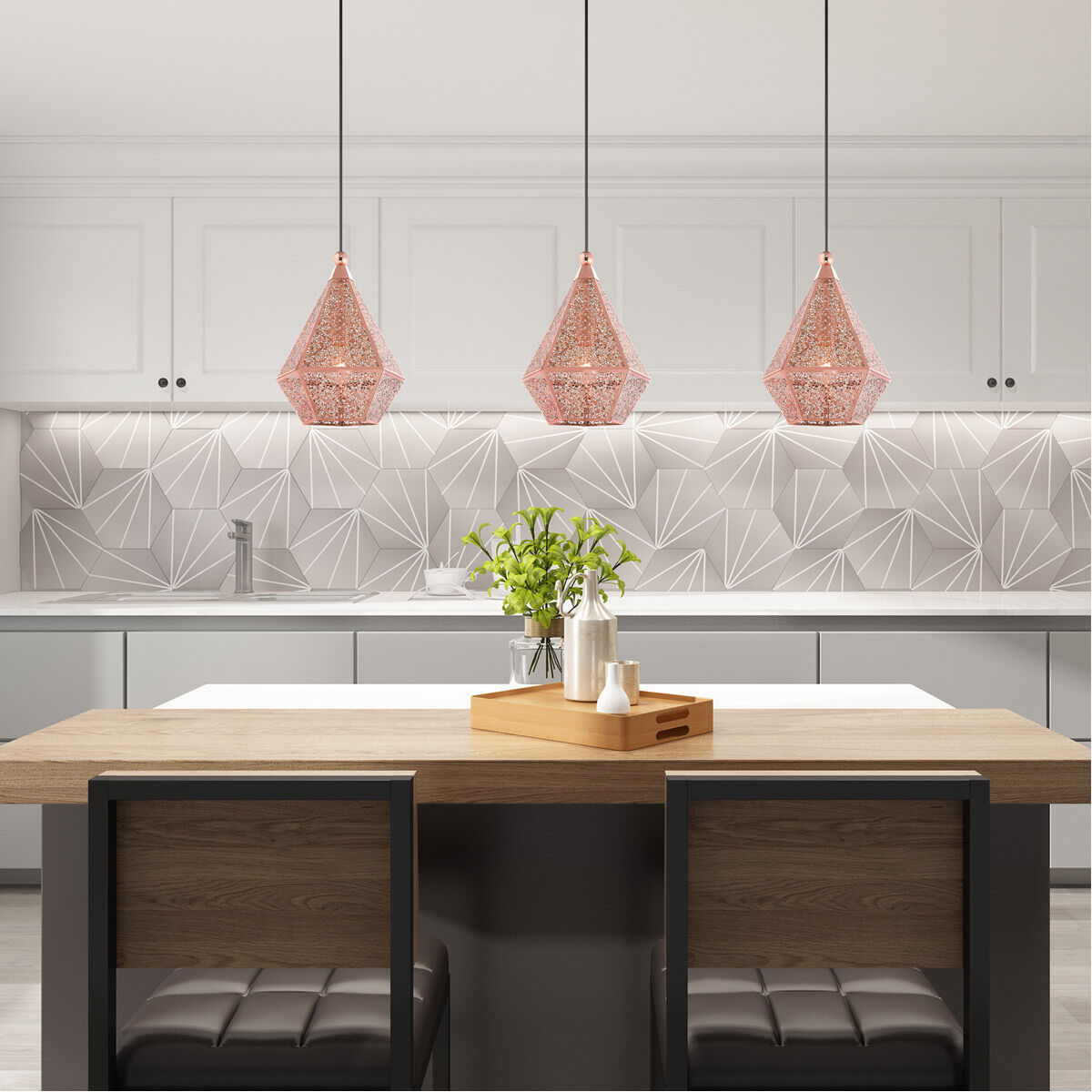 Aberdeen 1 Light 10 inch Rose Gold Pendant Ceiling Light