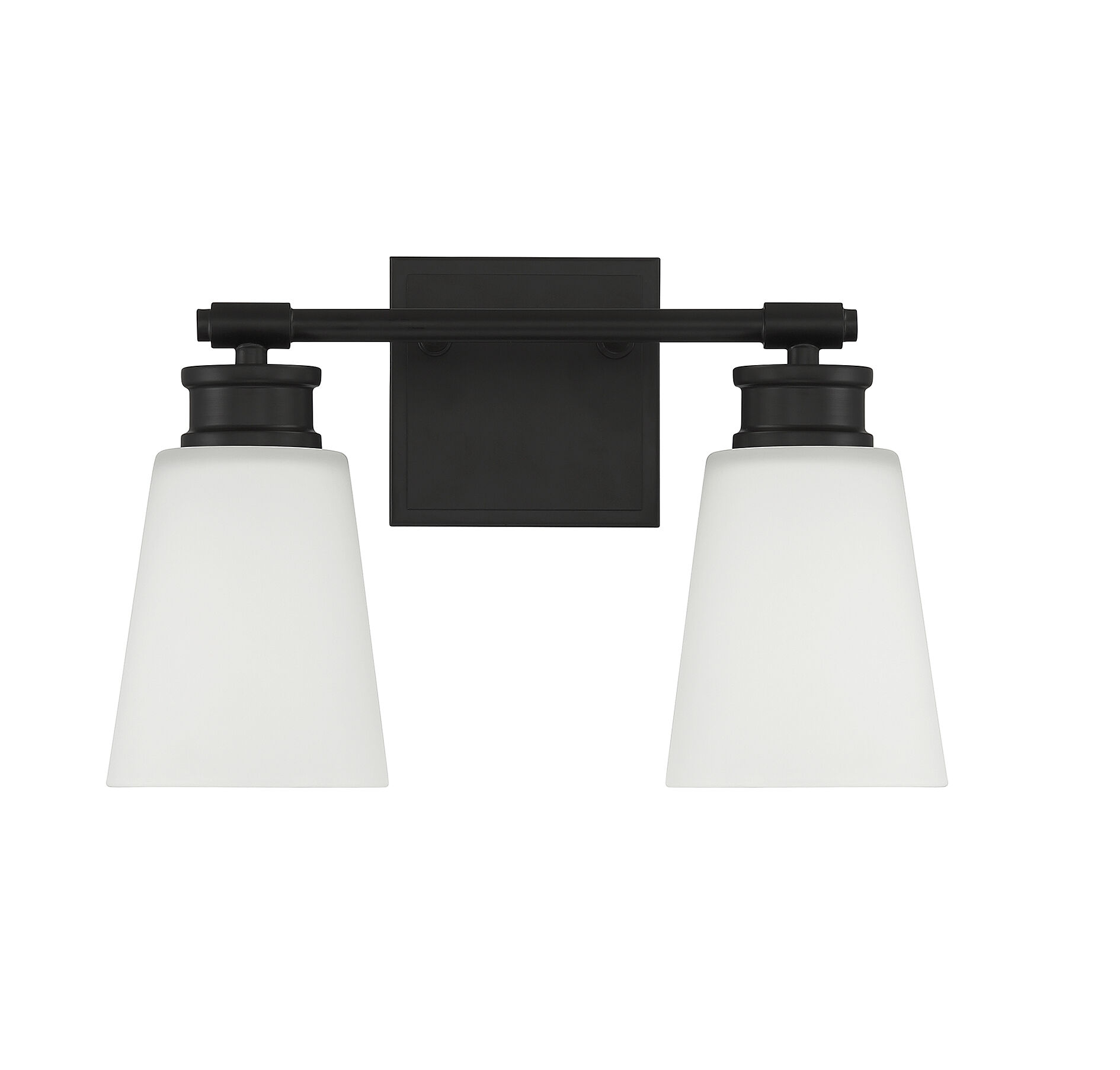 Contemporary 2 Light 14 inch Matte Black Bathroom Vanity Light Wall Light