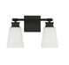 Contemporary 2 Light 14 inch Matte Black Bathroom Vanity Light Wall Light