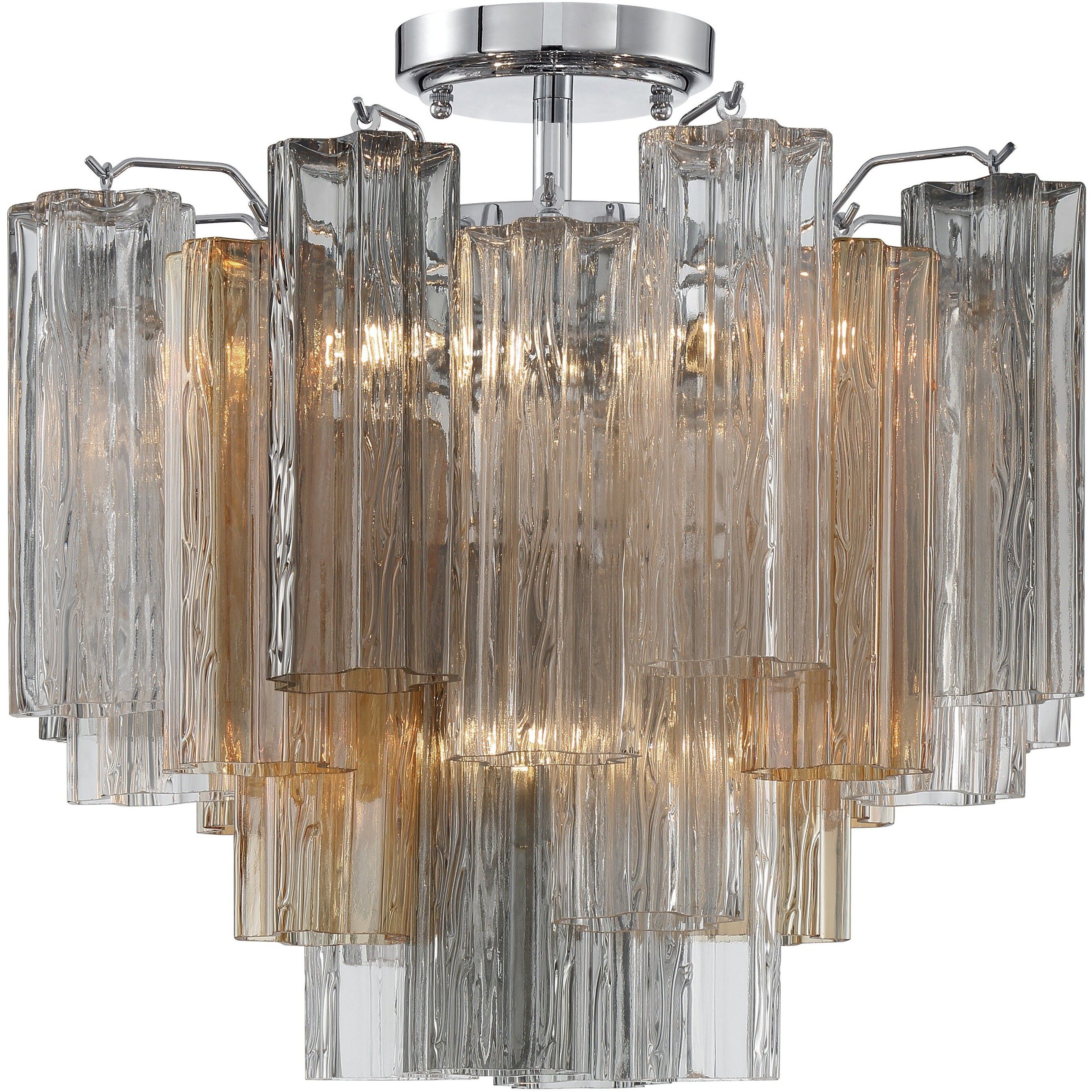 Addis 4 Light 17.75 inch Polished Chrome Semi Flush Ceiling Light in Autumn