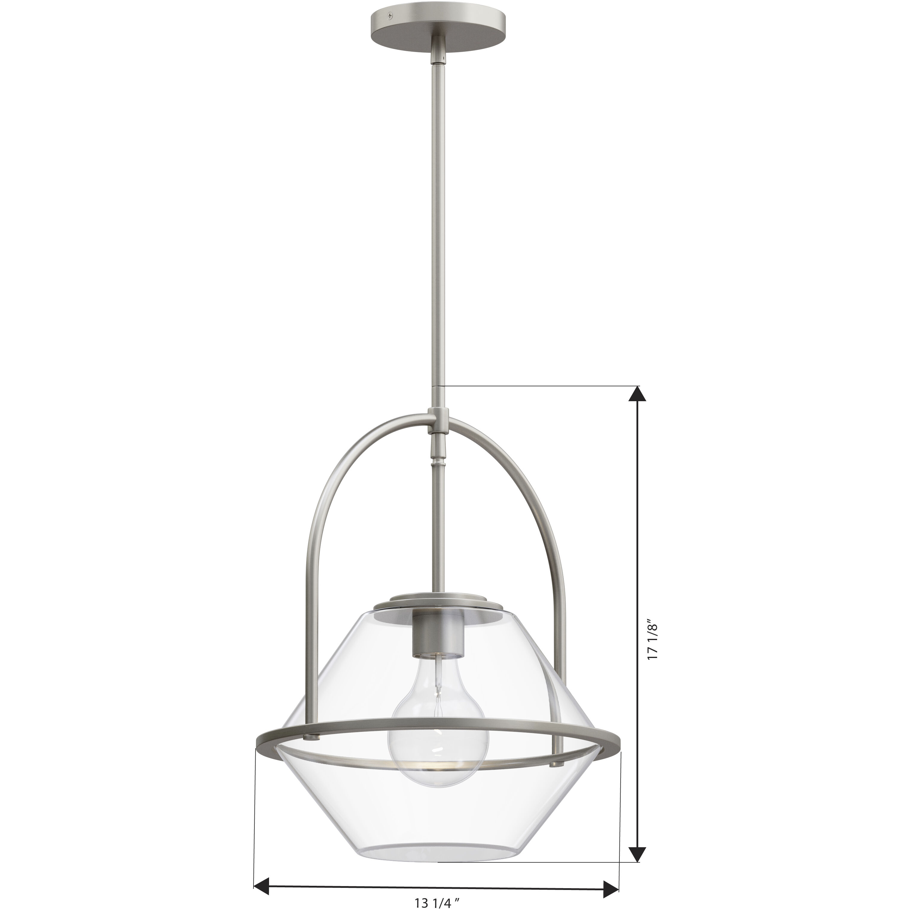 Coralyn 1 Light 13.25 inch Brushed Nickel Pendant Ceiling Light