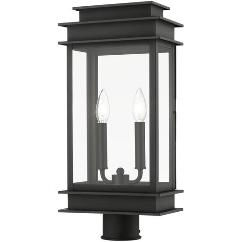 Princeton 2 Light 21 inch Black with Polished Chrome Outdoor Post Top Lantern, Large