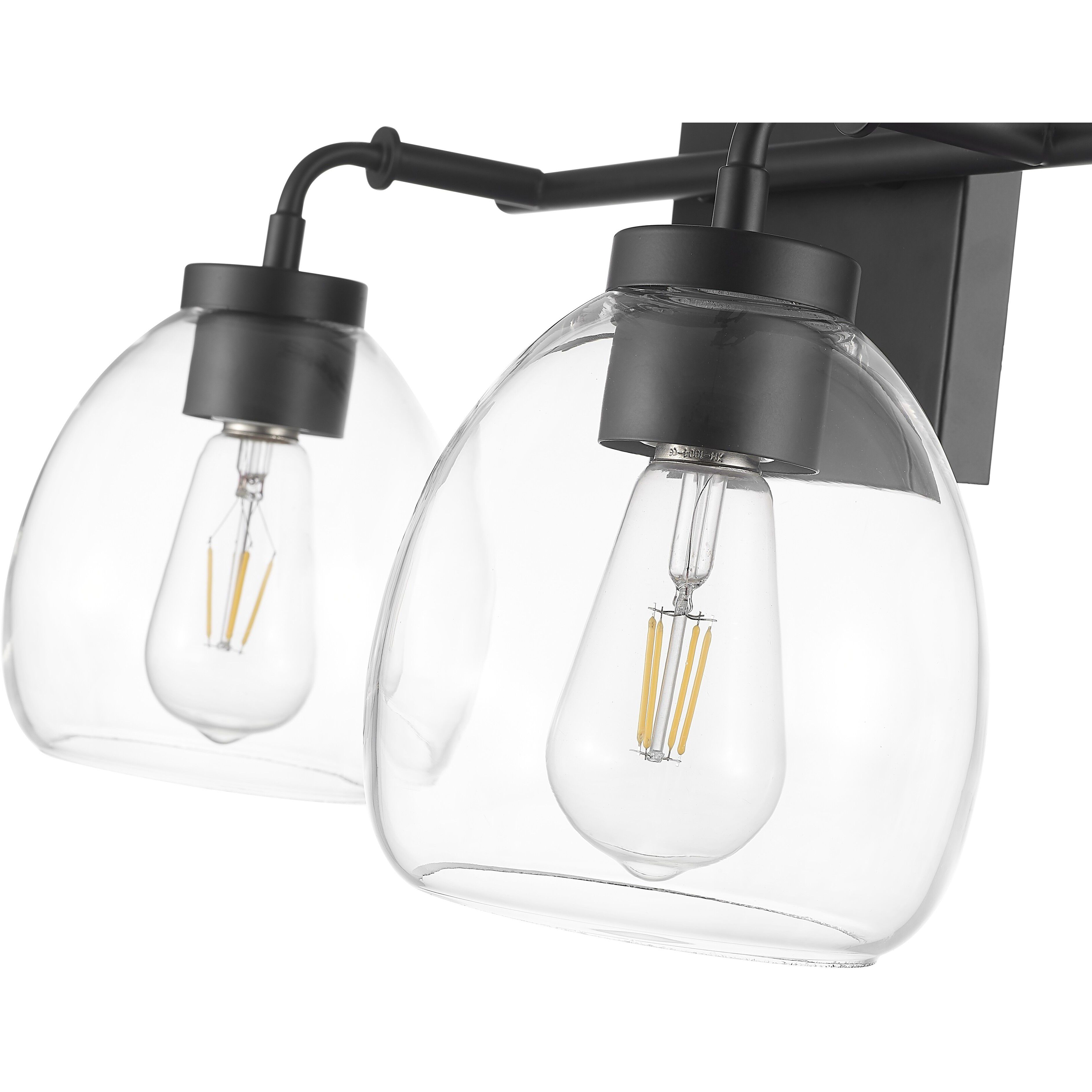 Dawes 2 Light 16 inch Matte Black Vanity Wall Light