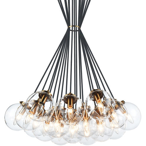 The Bougie 19 Light 30 inch Aged Gold Brass Chandelier Ceiling Light in Aged Gold Brass and Clear