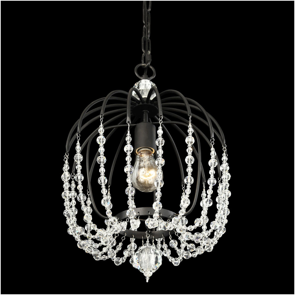 Voliere 1 Light 12.5 inch Gold Pendant Ceiling Light in Matte Black