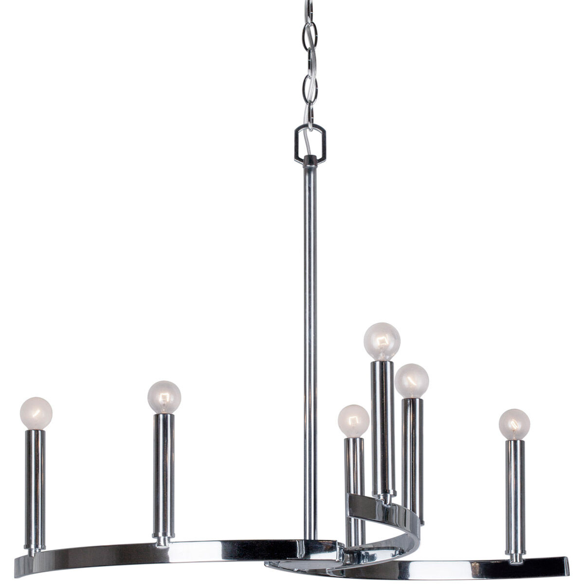 Wyatt 6 Light 27.25 inch Chrome Chandelier Ceiling Light