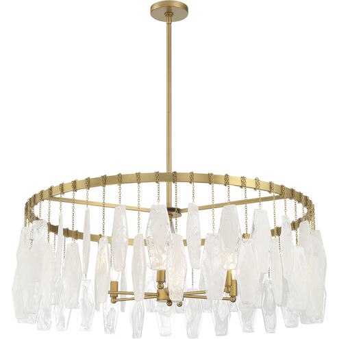 Willow 6 Light 35.25 inch Legacy Brass Pendant Ceiling Light