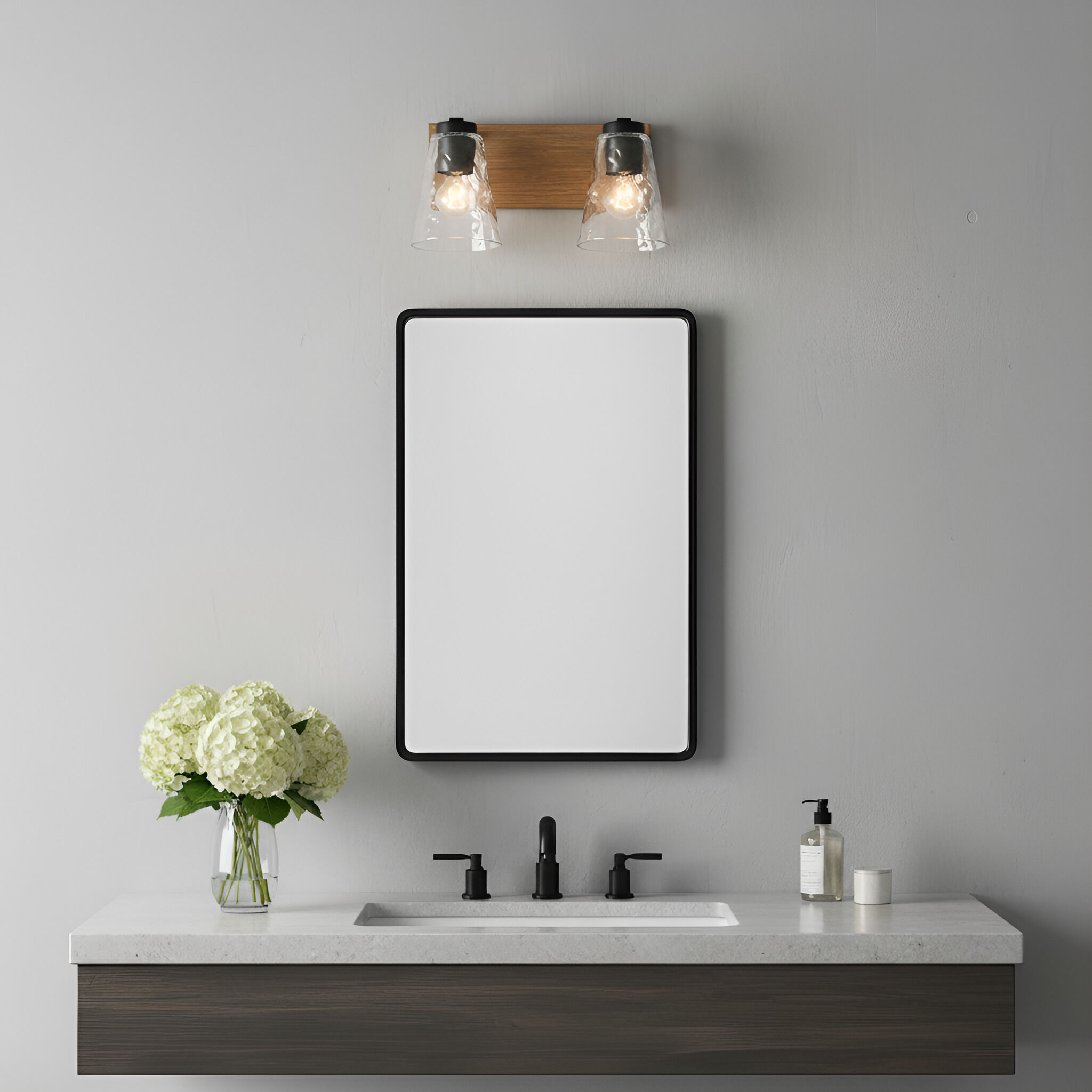 Dunton 2 Light 13.63 inch Midnight Black Vanity Light Wall Light, Medium