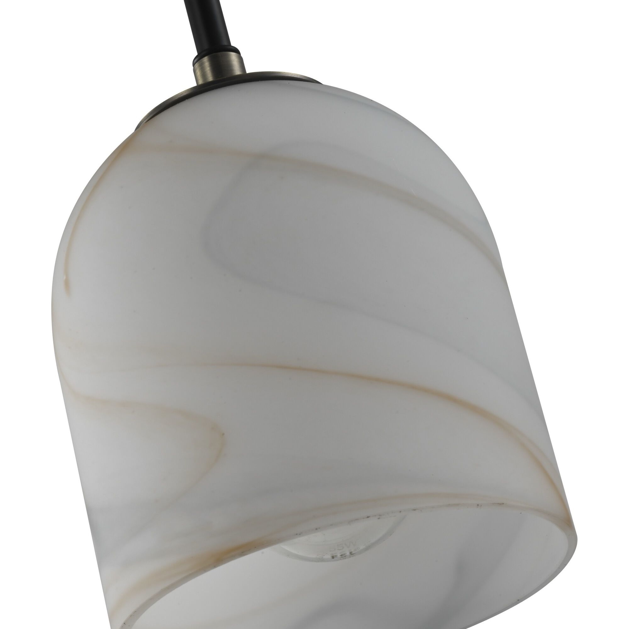 Crema 1 Light 4.72 inch Black and Brushed Brass Pendant Ceiling Light