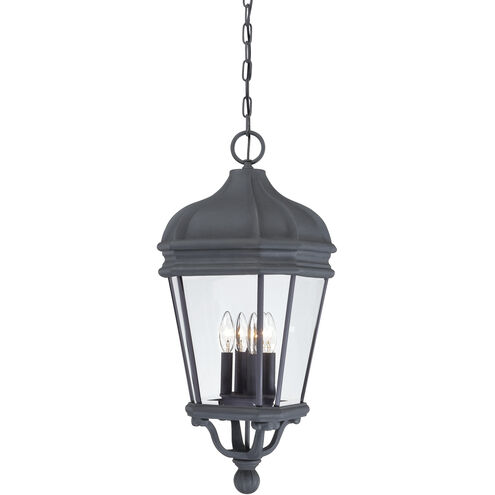 Harrison 4 Light 12 inch Coal Outdoor Chain Hung Lantern in Black, Great Outdoors