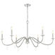 Toussant 6 Light 45 inch Brushed Nickel Chandelier Ceiling Light