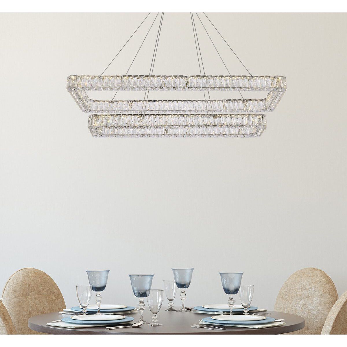 Monroe 2 Light 50 inch Chrome Pendant Ceiling Light