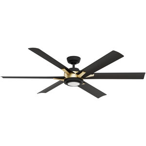 Melia 65 inch Alturas Gold with Matte Black Blades Outdoor Ceiling Fan