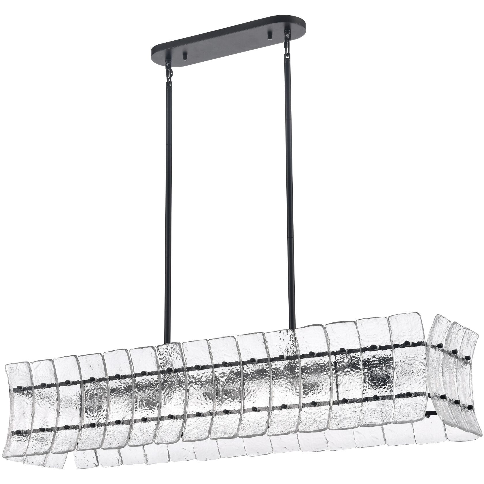 Sophie 6 Light 47 inch Matte Black Linear Chandelier Ceiling Light