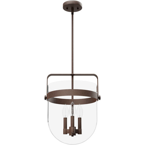 Karloff 3 Light 13.75 inch Textured Rust Pendant Ceiling Light