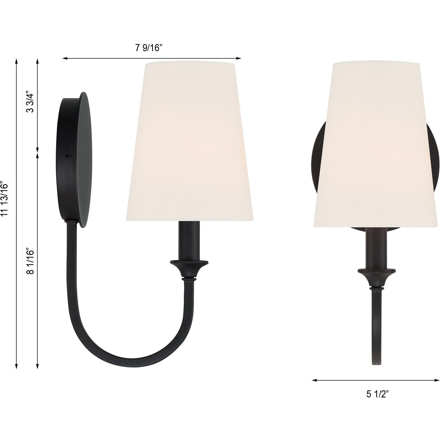 Payton Bath Sconce Wall Light in Black Forged