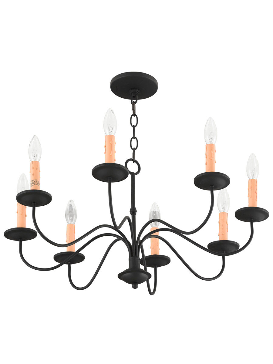 Heritage 8 Light 25 inch Black Chandelier Ceiling Light