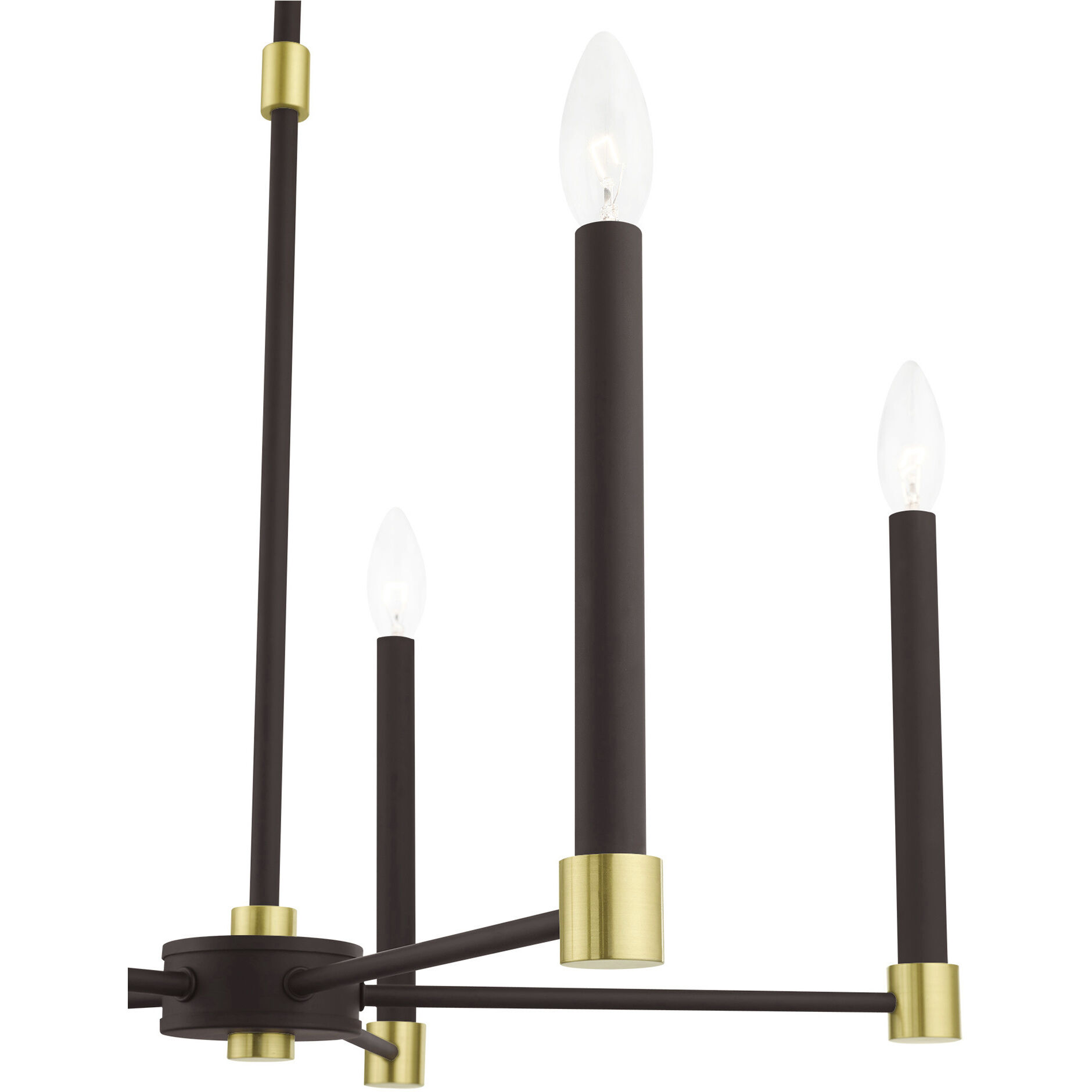 Karlstad 5 Light 24 inch Bronze with Satin Brass Accents Chandelier Ceiling Light