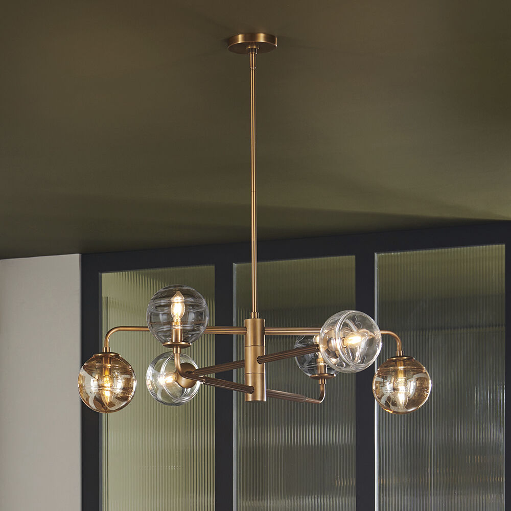 Oberon LED 36.5 inch Heritage Brass Chandelier Ceiling Light