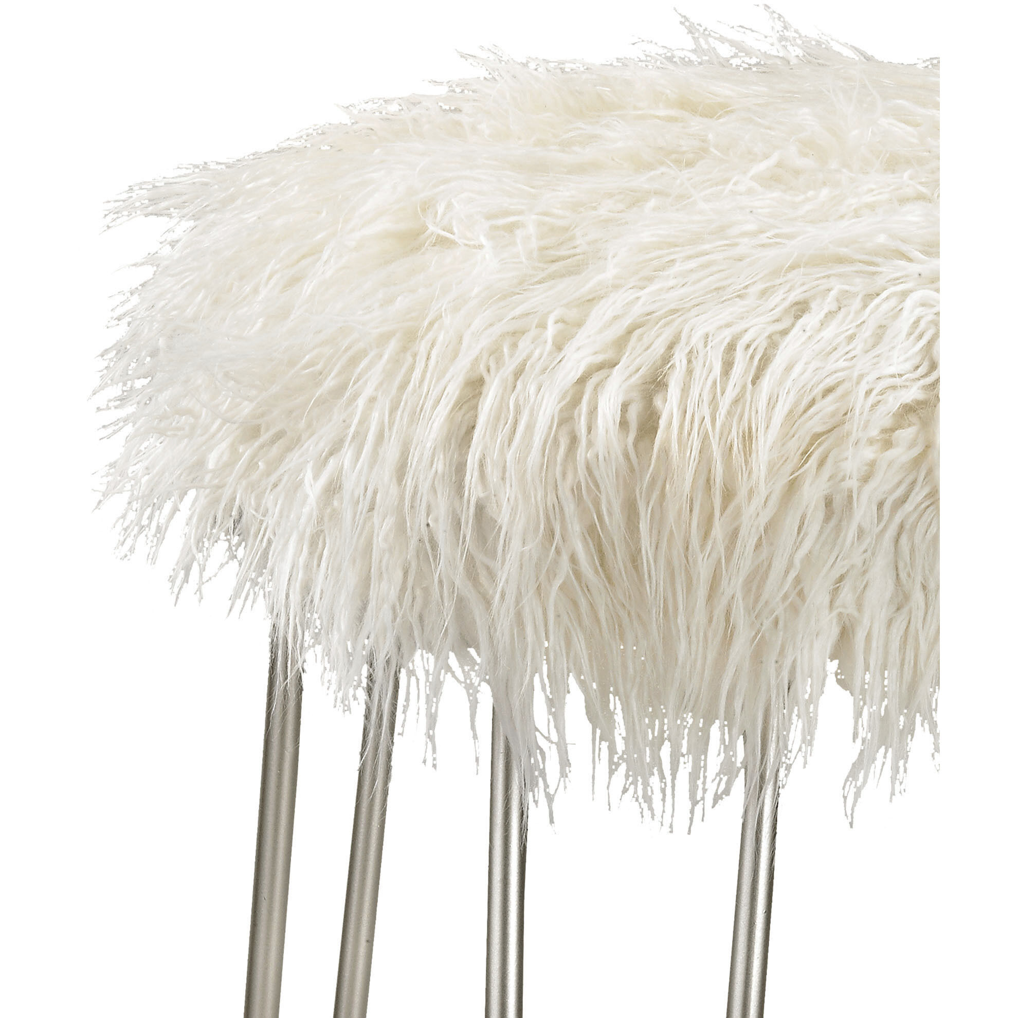 Betty 20.5 inch White with Silver Vanity Stool