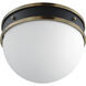 Duke 1 Light 12.25 inch Black and Weathered Brass Flush Mount Ceiling Light