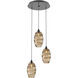 Ellisse 3 Light Matte Black Chandelier Ceiling Light, Round Multi-Port