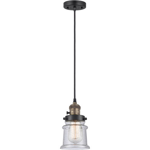 Franklin Restoration Canton LED 6 inch Black Antique Brass Mini Pendant Ceiling Light
